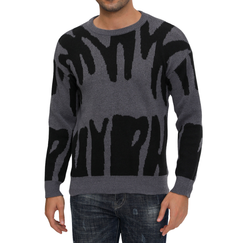 Edward – Long-sleeved sweater with modern print