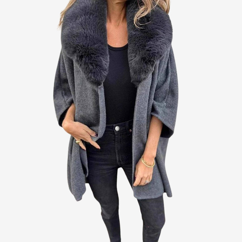 Eleanor – Palton de lungime medie cu mâneci lungi și căptușeală de blană