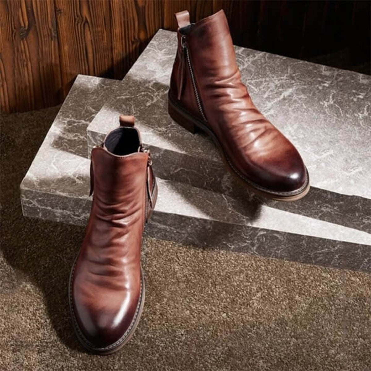 Liam – Bottes modernes avec fermeture éclair latérale et semelle légère