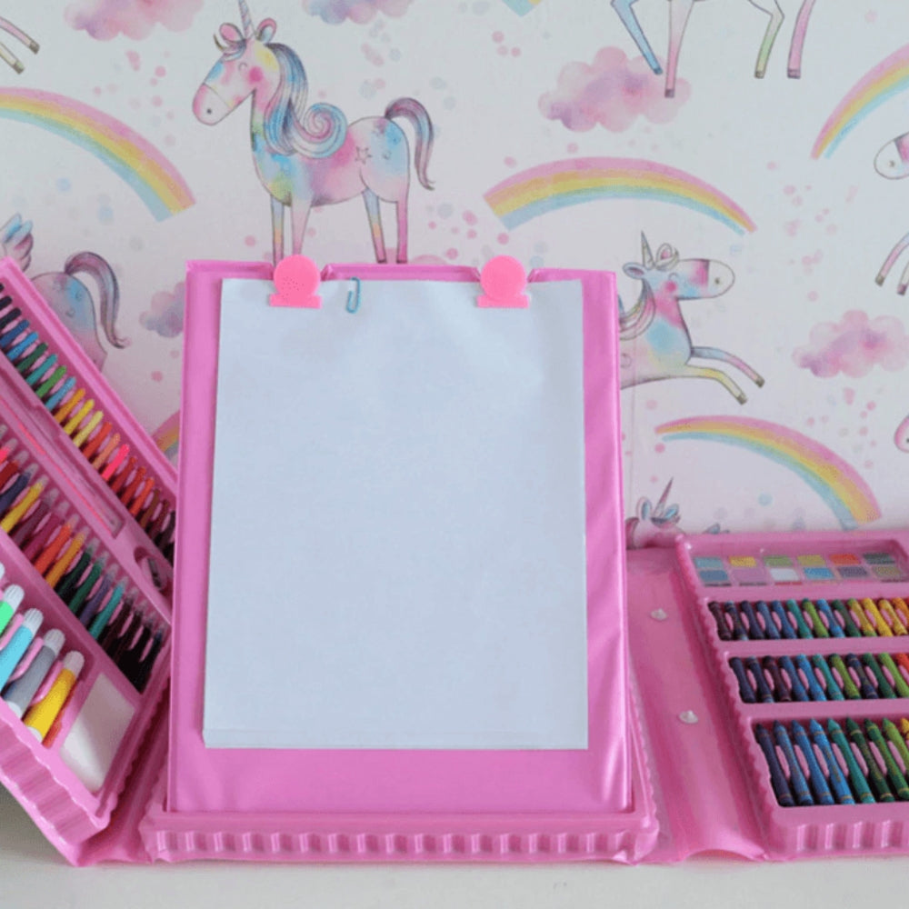 CraftiKidz – Kompletny zestaw 208 przyborów do rysowania dla początkujących twórców i młodych artystów