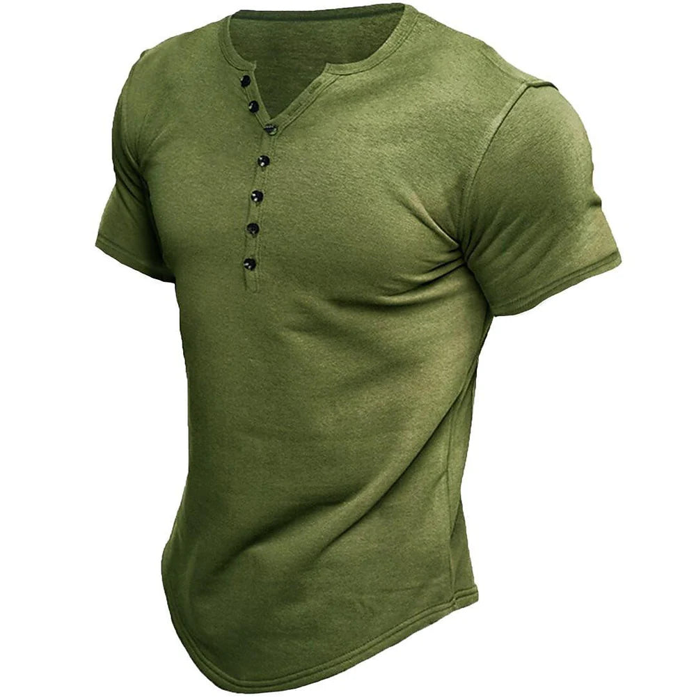 Max – T-shirt classique à manches courtes avec fermeture à boutons