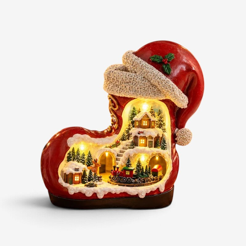 WinterGlow - Villaggio natalizio in miniatura con illuminazione LED