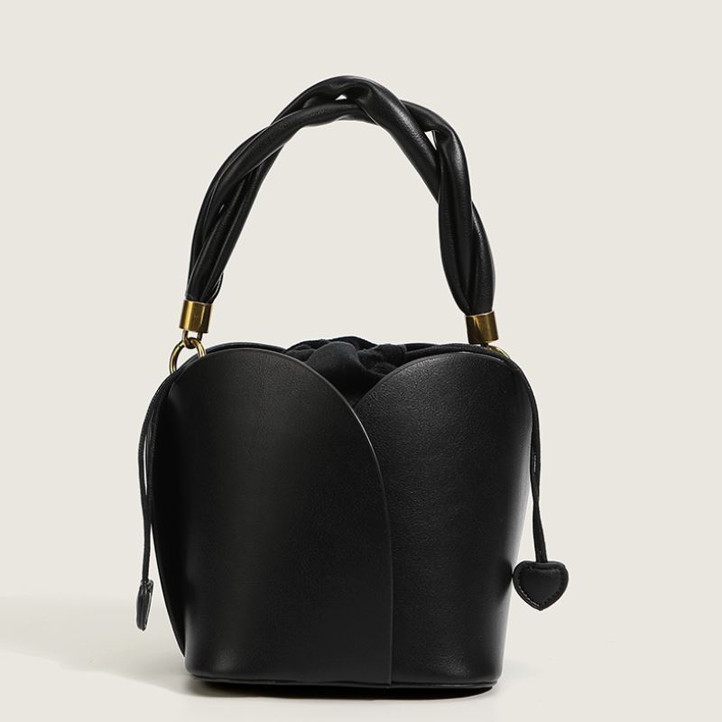 Lily - Elegant Bucket Bag with Floral Pattern and Drawstring Closure