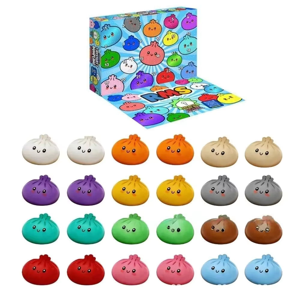 Squishvent - Calendrier de l'Avent de jouets à presser en mousse à retour lent