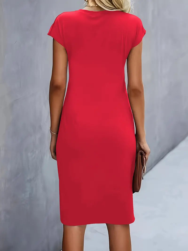 Madison – Robe sans manches à col rond et coupe ajustée