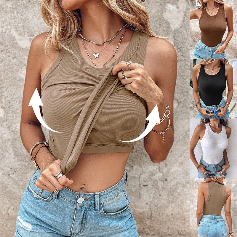 Eva - Chic Sleeveless Top with Built-In Bra Support