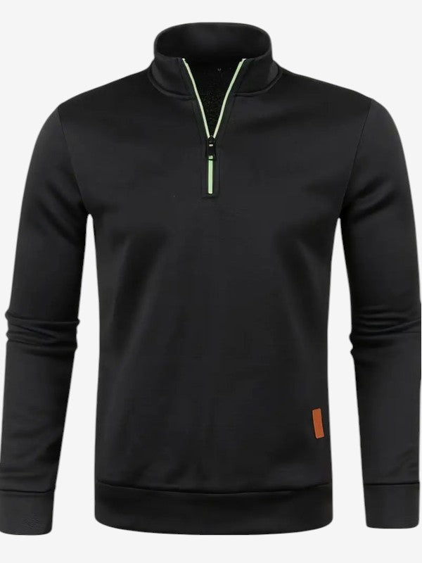 ZipGent - Men's Half-Zip Sweater With Stand Collar