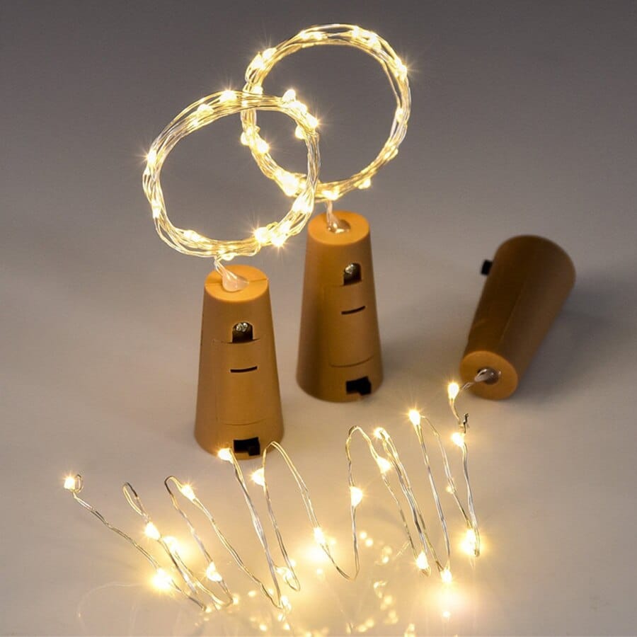CorkGlow - LED svetelná reťaz na fľašu vína s korkovým dizajnom