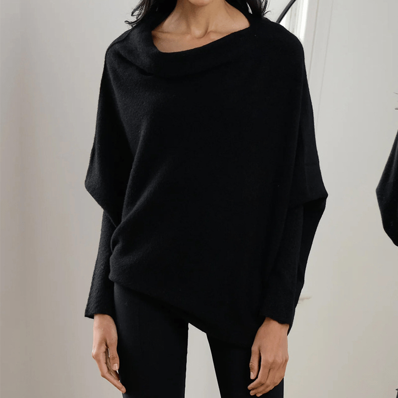 Frina - Pulover stilat off-shoulder cu detalii subtile
