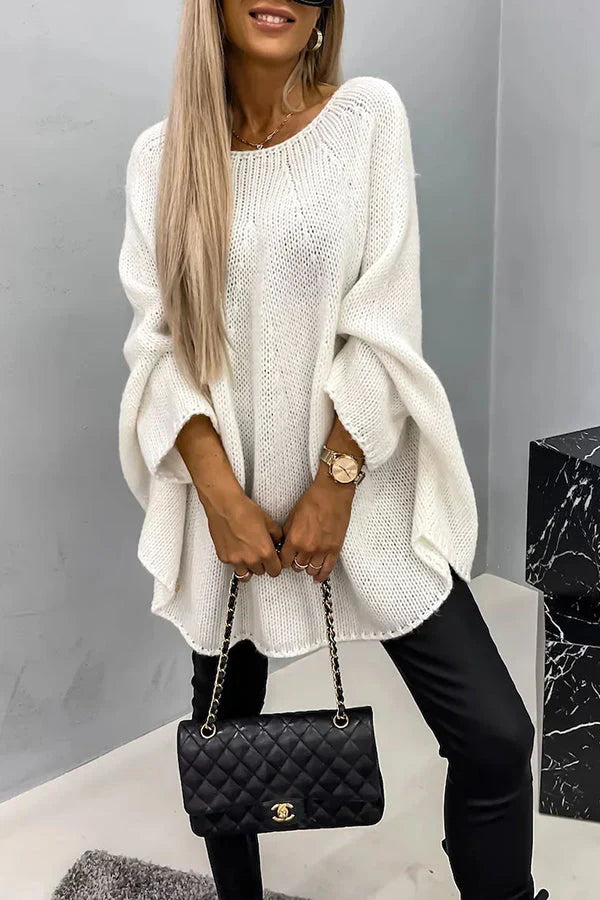 Clara - Klasický pletený svetr s žebrovanými lemy pro pohodlí