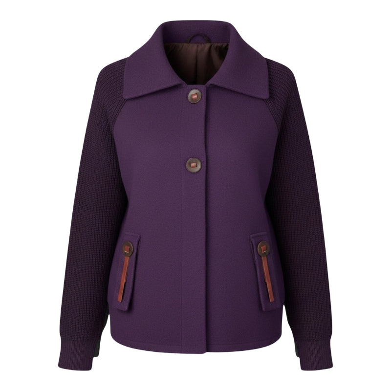 Victoria – Women's Coat with Long Sleeves, High Collar, and Multiple Pockets