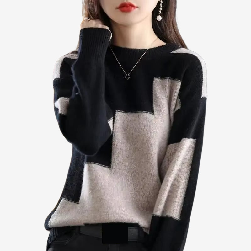 Feline - Sweter z długim rękawem i okrągłym dekoltem