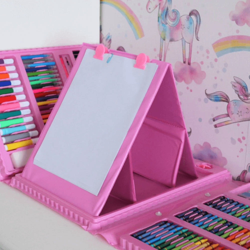 CraftiKidz – Kompletny zestaw 208 przyborów do rysowania dla początkujących twórców i młodych artystów