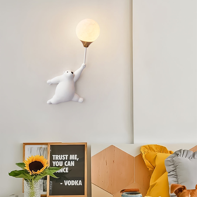 GlowCub – Lampada da parete LED con design orsetto e palloncino