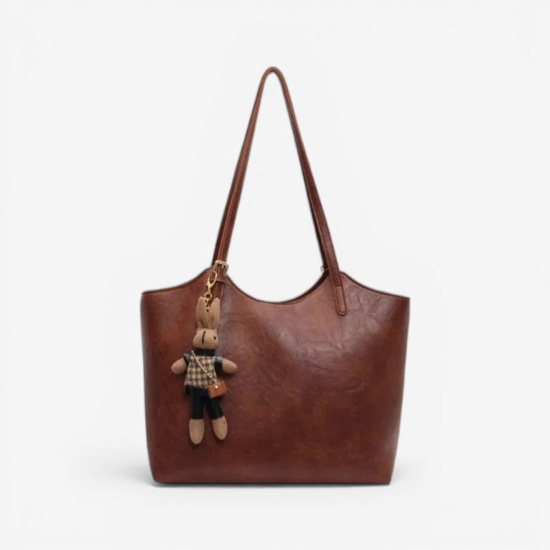 Andrea - Large capacity shoulder bag with adjustable strap | internal zipper compartment | standard size | brown, coffee, red, black