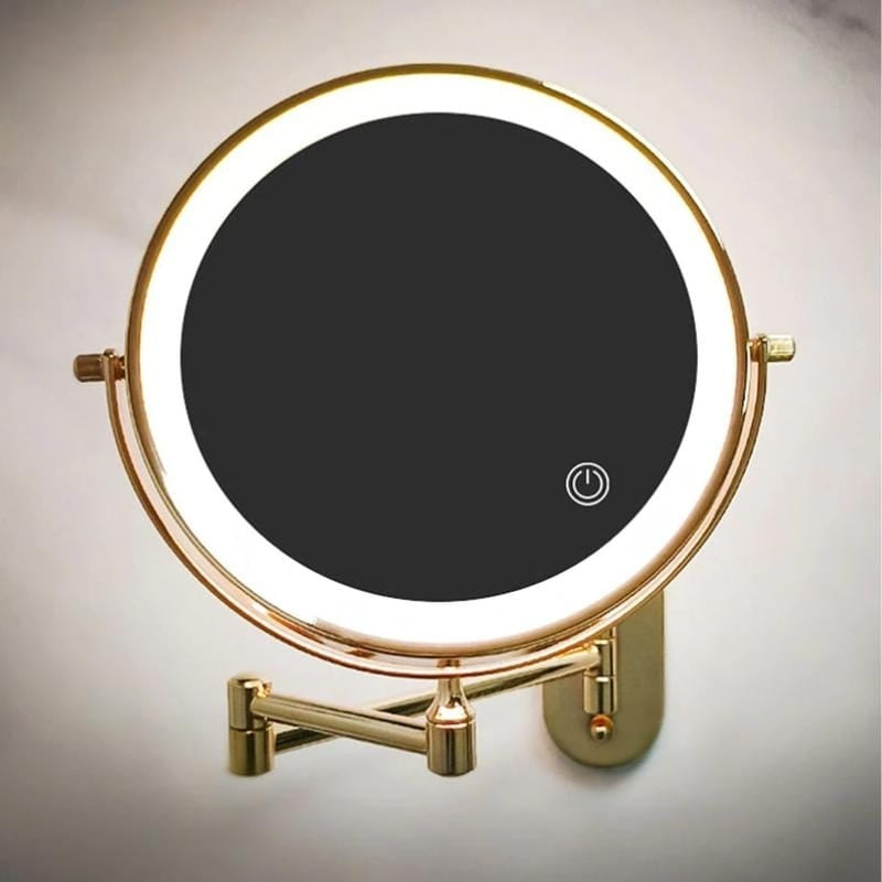 Reflecton - Wall-Mounted LED Makeup Mirror with Double-Sided Magnifying Design
