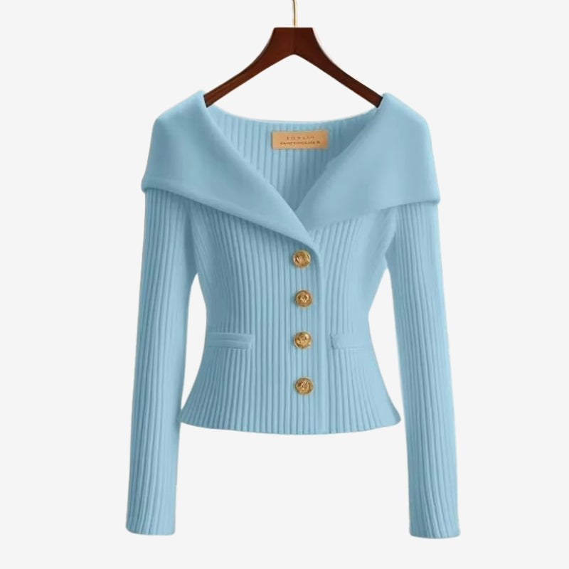 Emma - Cardigan à manches longues avec fermeture à boutons