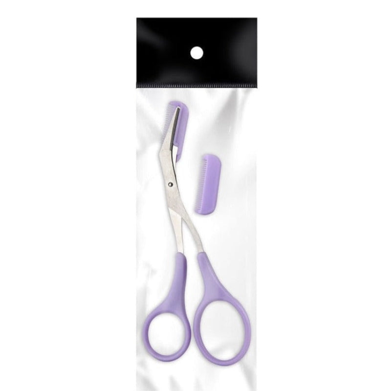 TrimLuxe – Forbicine compatte per sopracciglia con pettine e manici curvi