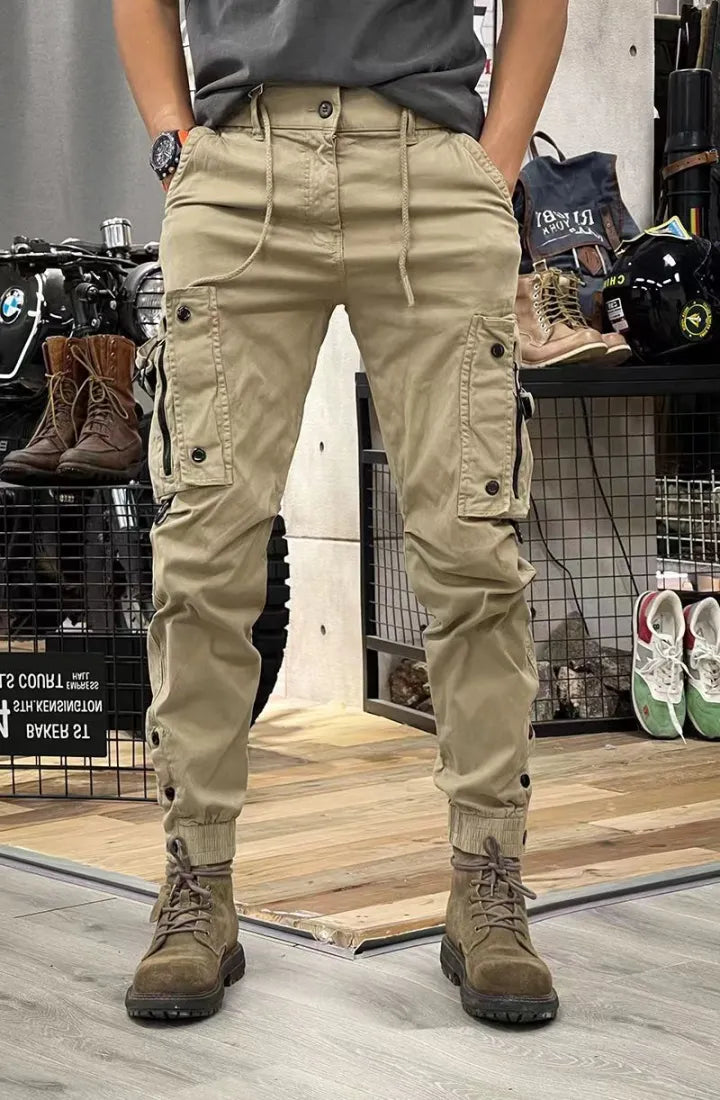 Alaric - Pantaloni confortabili cu mai multe buzunare, bretele reglabile și nasturi