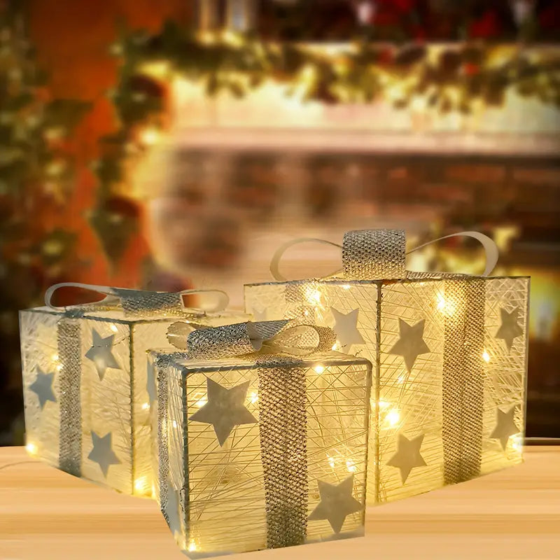 GlowBox – Geschenkdoos Set met Ingebouwde LED Licht en Sterrenprint Ontwerp