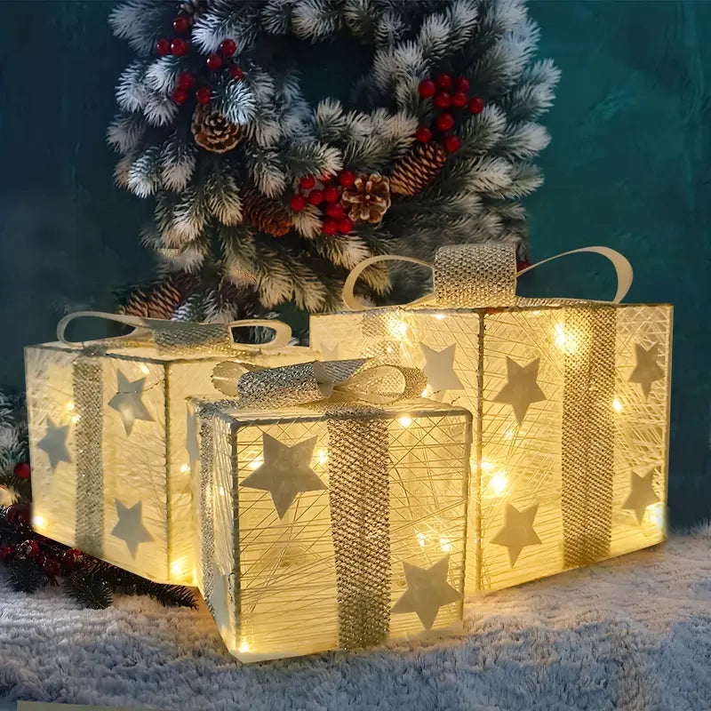 GlowBox – Geschenkdoos Set met Ingebouwde LED Licht en Sterrenprint Ontwerp