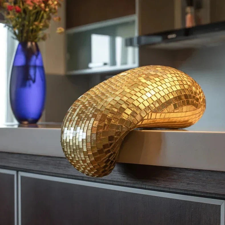 GlowMelt - Pezzo decorativo fatto a mano con piastrelle a mosaico riflettenti