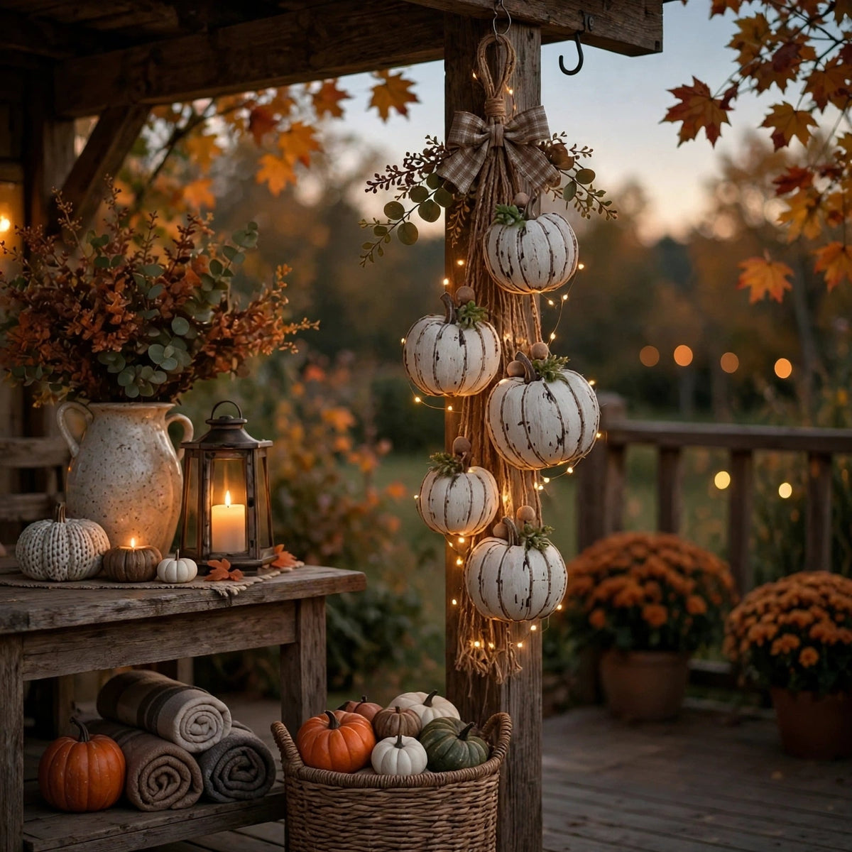 Pumpglow - Ghirlanda di zucche luminosa con luci LED integrate