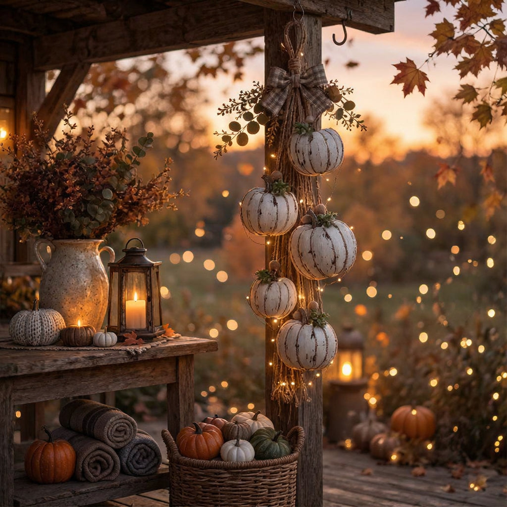 Pumpglow - Ghirlanda di zucche luminosa con luci LED integrate