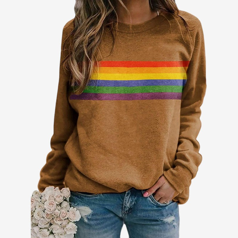 Maisie – Long Sleeve Printed Sweater with Round Neck