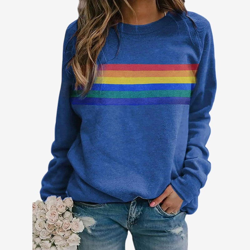 Maisie – Long Sleeve Printed Sweater with Round Neck