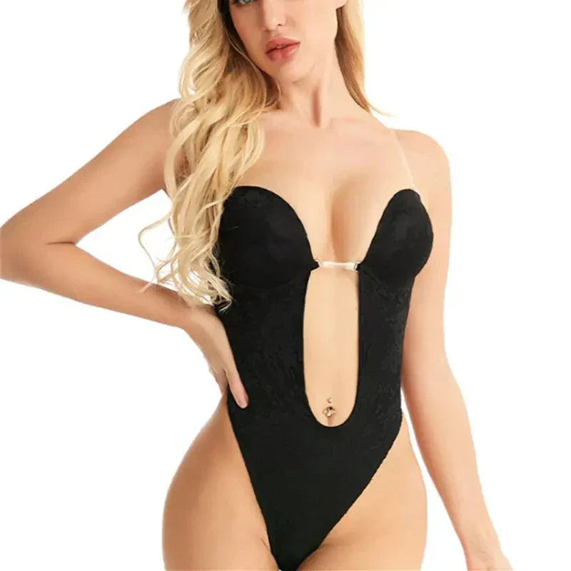 Luna – Stylish bodysuit with deep neckline and adjustable straps
