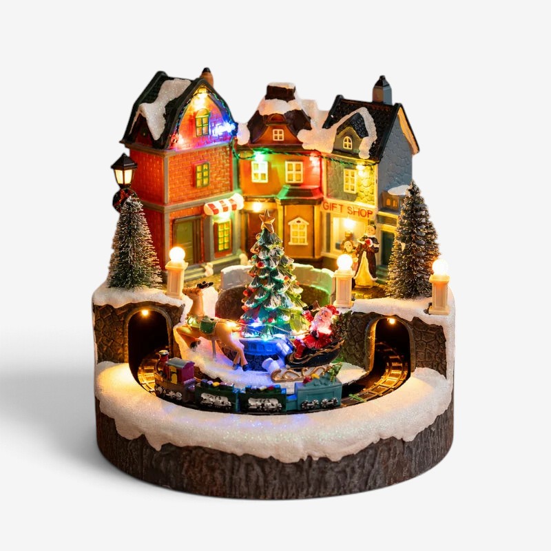 WinterGlow - Villaggio natalizio in miniatura con illuminazione LED