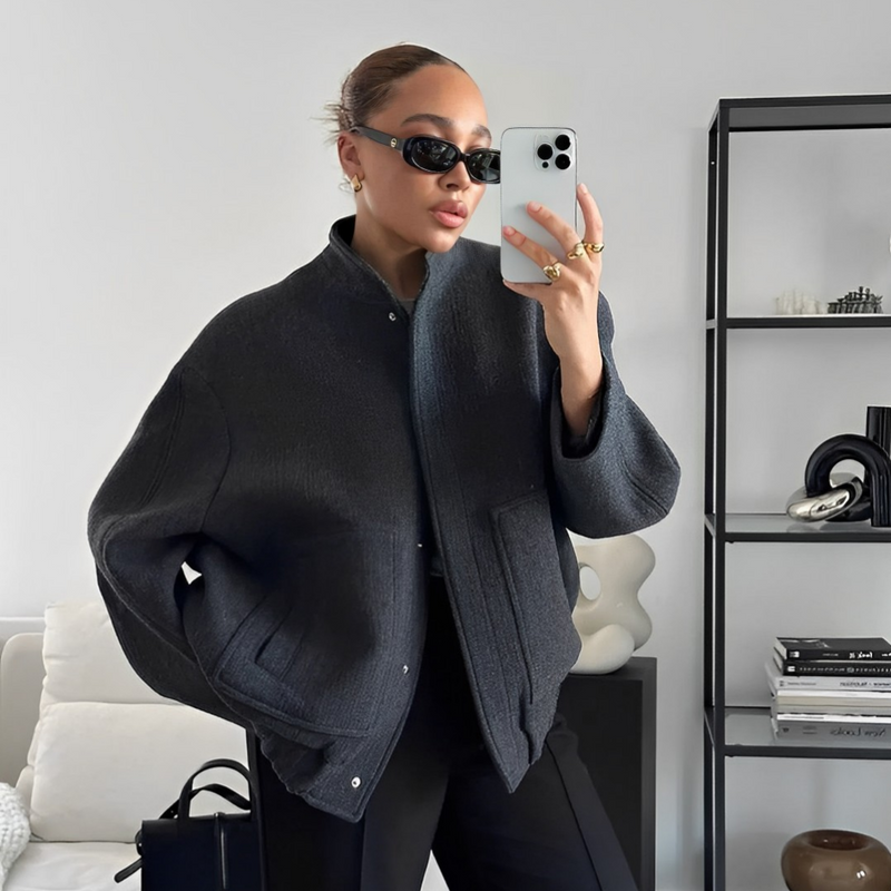 Thalia - Giacca bomber alla moda con vestibilità ampia e grandi tasche