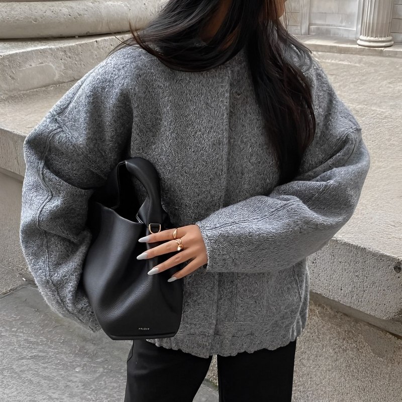 Thalia - Giacca bomber alla moda con vestibilità ampia e grandi tasche