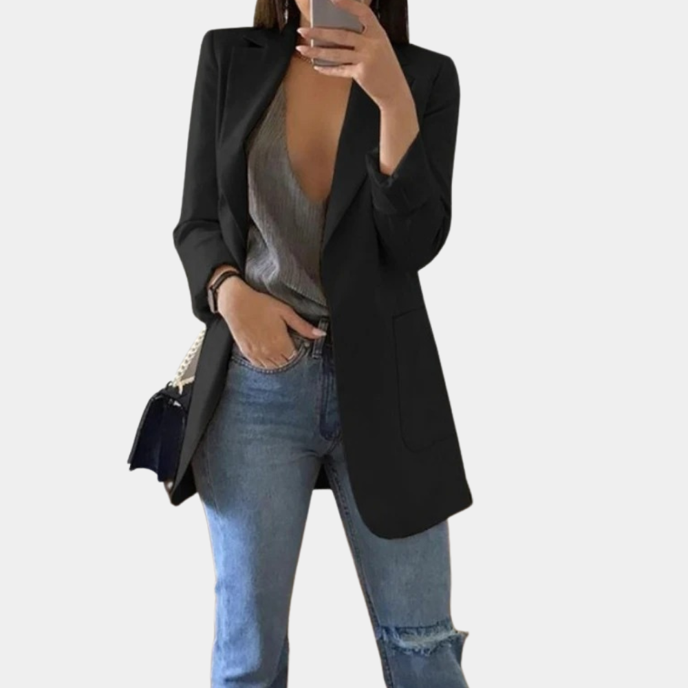 Victoria – Blazer chic sur mesure à manches longues avec poches avant