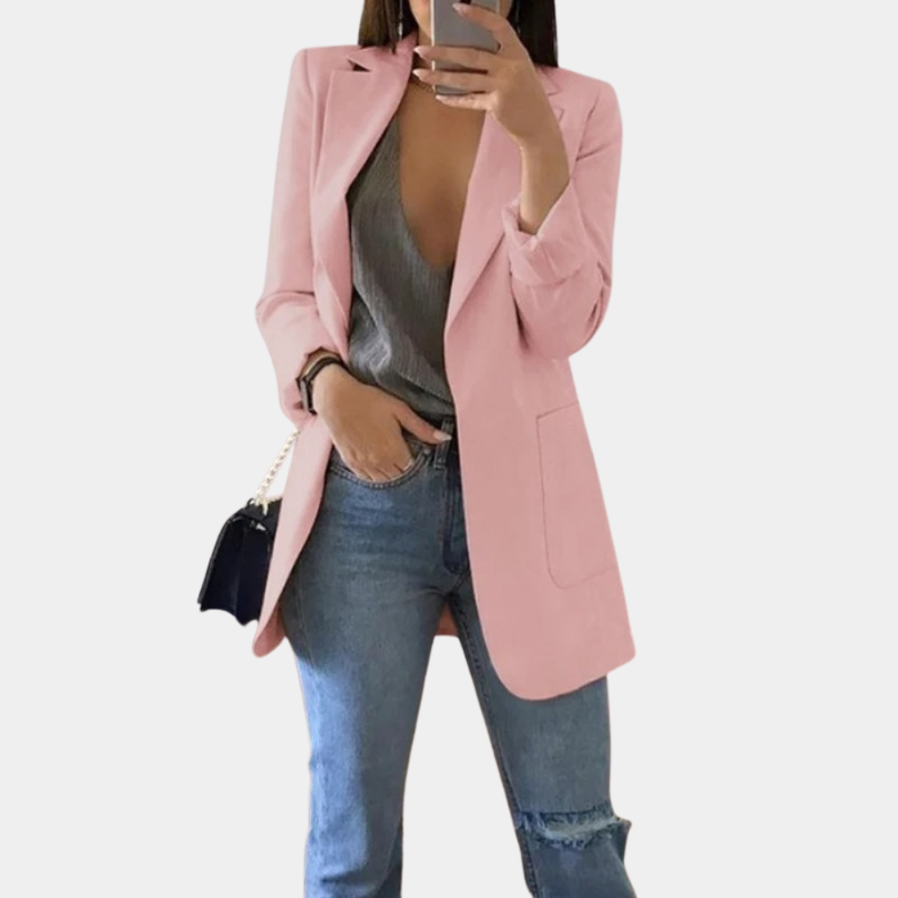 Victoria – Blazer chic sur mesure à manches longues avec poches avant