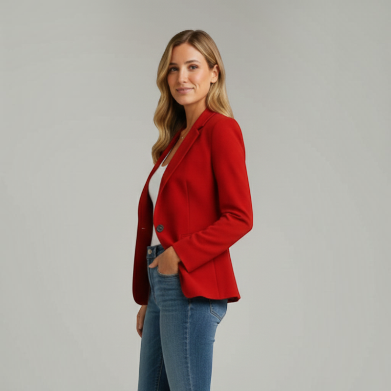 Blazer da donna con colletto pieghevole e bottoni