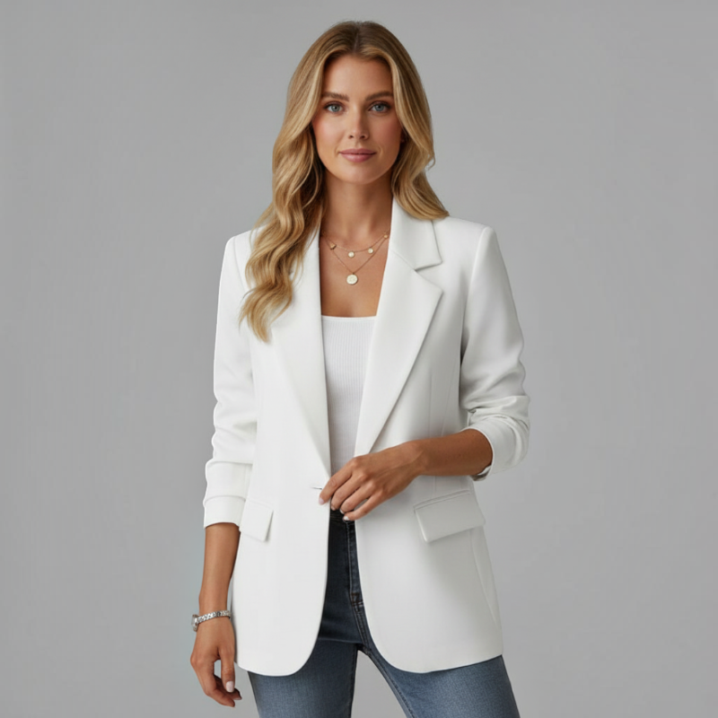 Blazer da donna con colletto pieghevole e bottoni