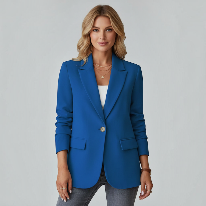 Blazer da donna con colletto pieghevole e bottoni