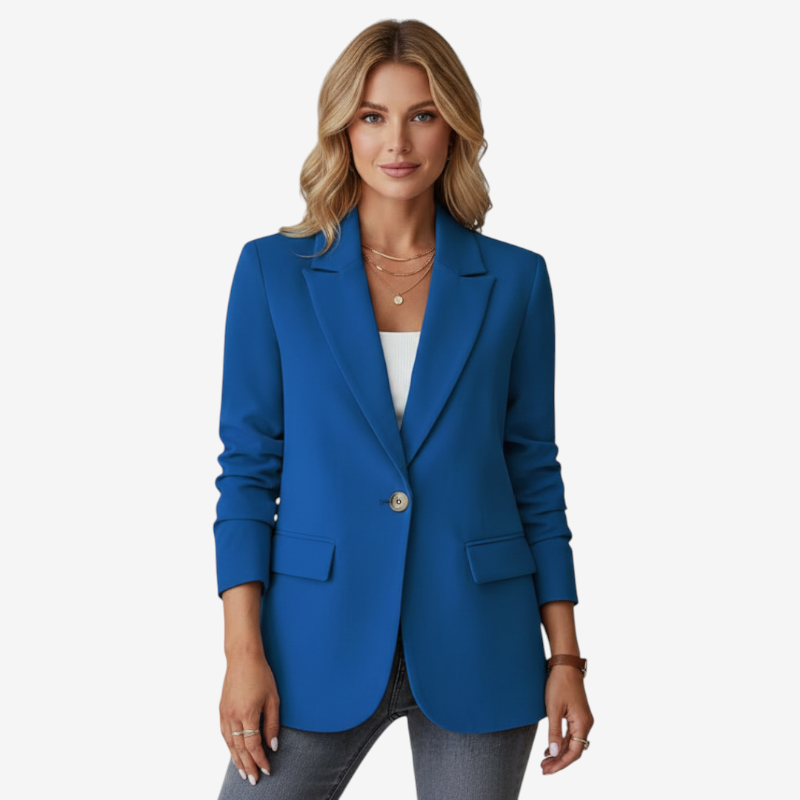 Blazer da donna con colletto pieghevole e bottoni