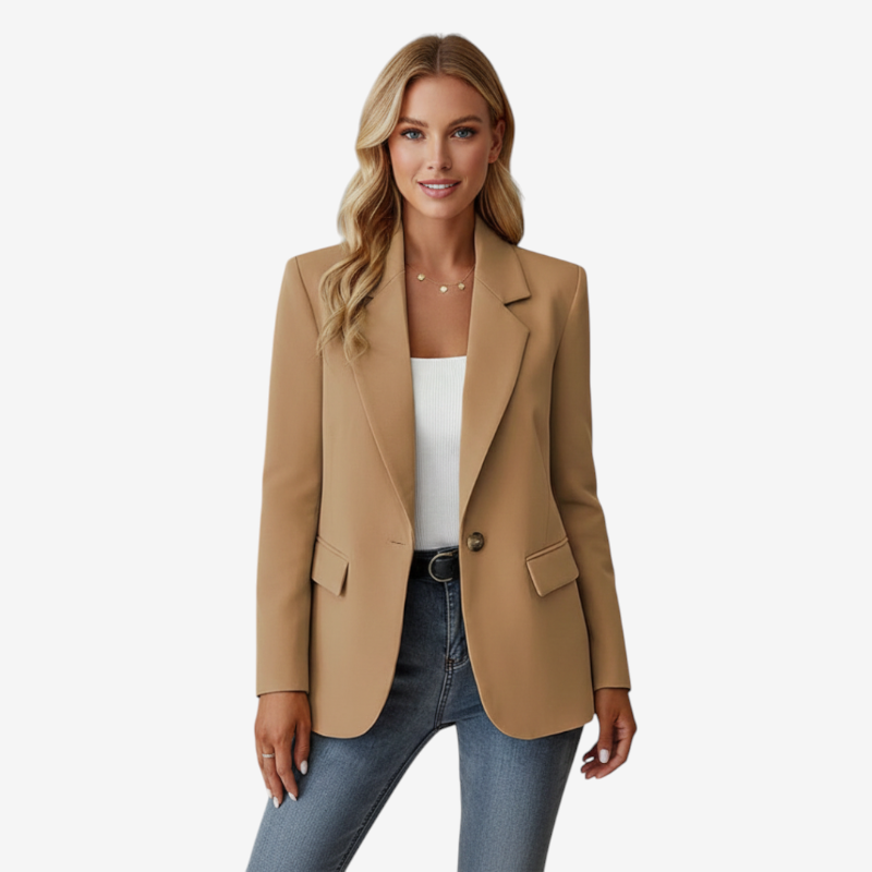 Blazer da donna con colletto pieghevole e bottoni