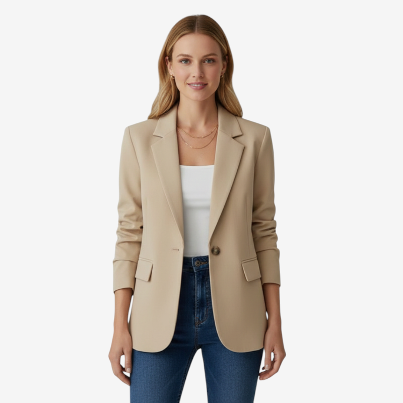 Blazer da donna con colletto pieghevole e bottoni