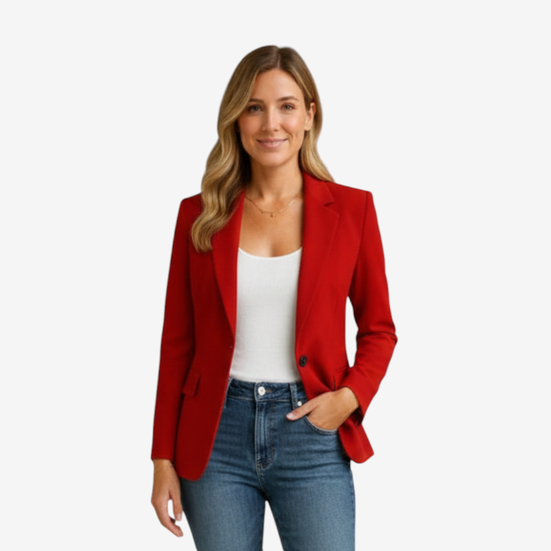 Blazer da donna con colletto pieghevole e bottoni