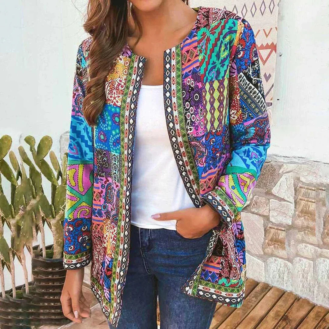 Linda - Cardigan patchwork elegant cu model complicat
