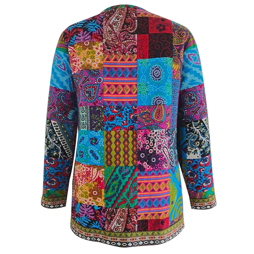 Linda - Cardigan patchwork elegant cu model complicat