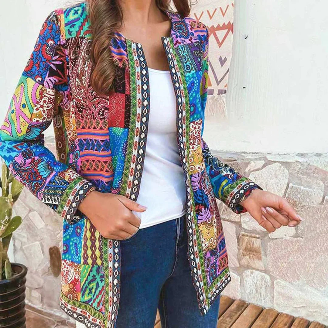Linda - Cardigan patchwork elegant cu model complicat