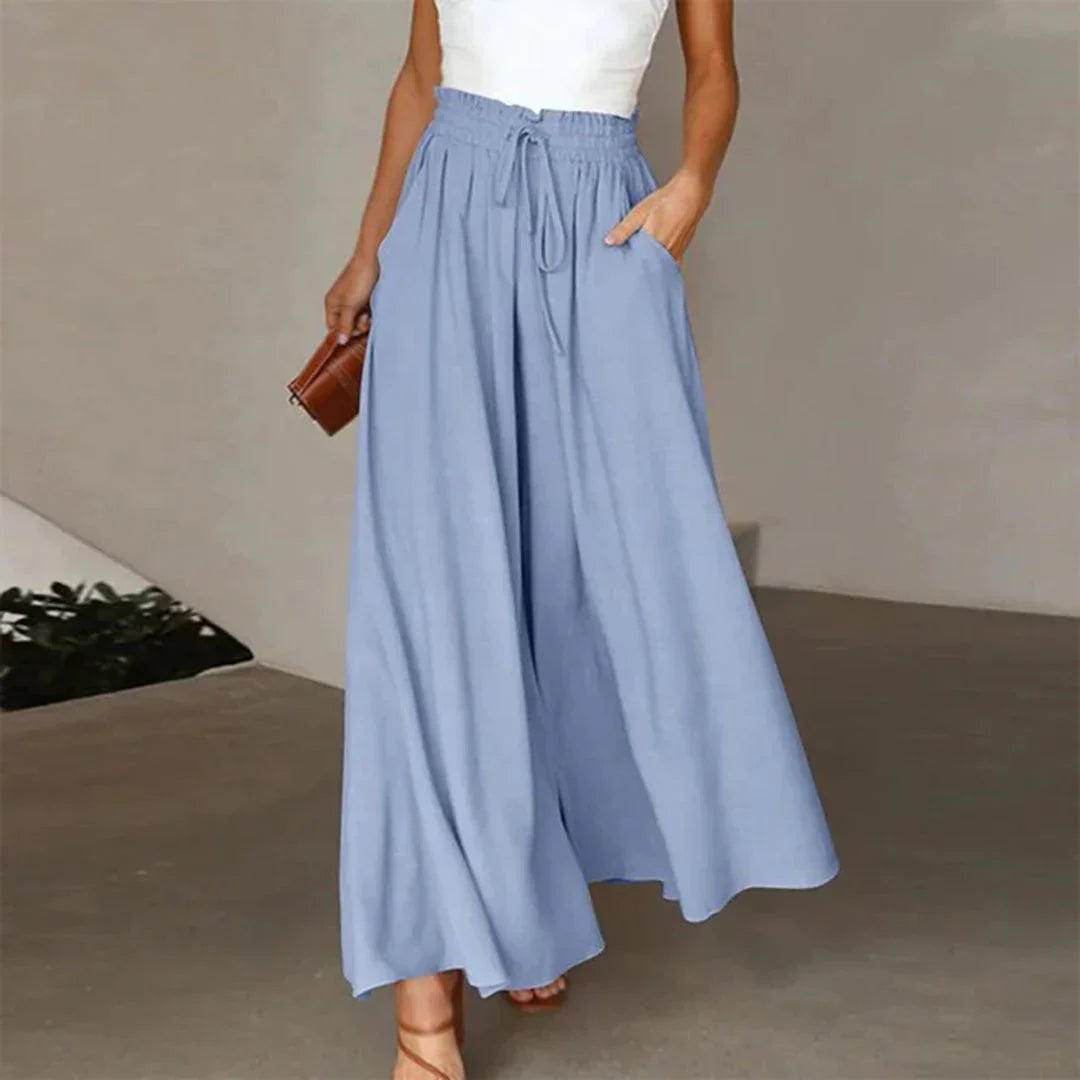 Mira – Trendy high-waisted palazzo pants with wide legs and loose fit