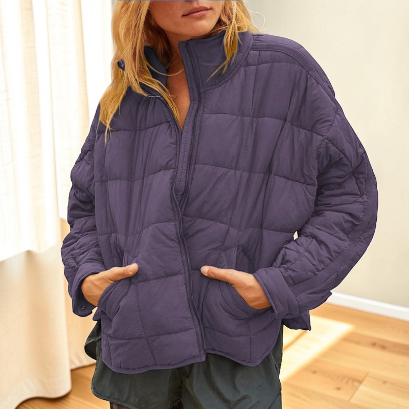 Collaris - Quilted Puffer Jacket with Loose Fit and High Collar