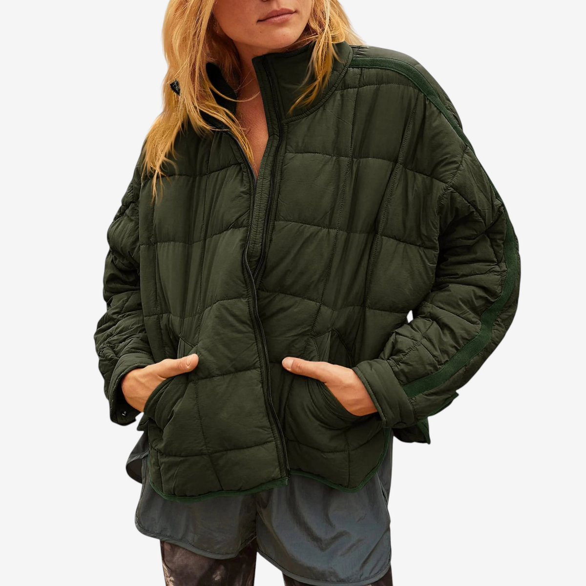 Collaris - Quilted Puffer Jacket with Loose Fit and High Collar