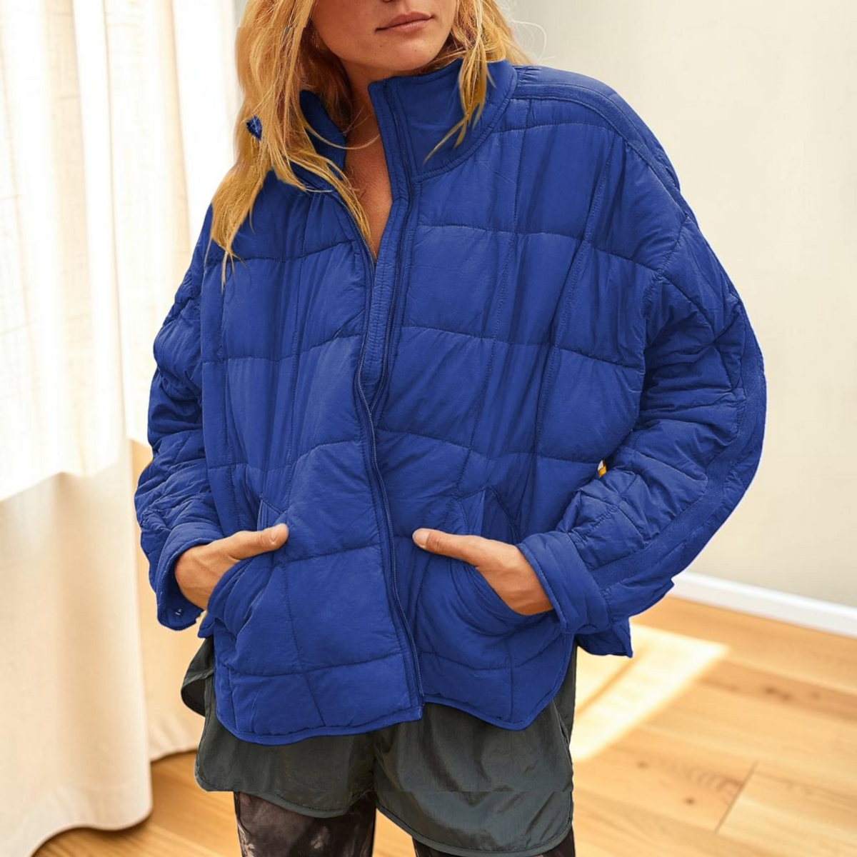 Collaris - Quilted Puffer Jacket with Loose Fit and High Collar